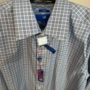 Men’s Warehouse Gray and White Plaid Men's Shirt